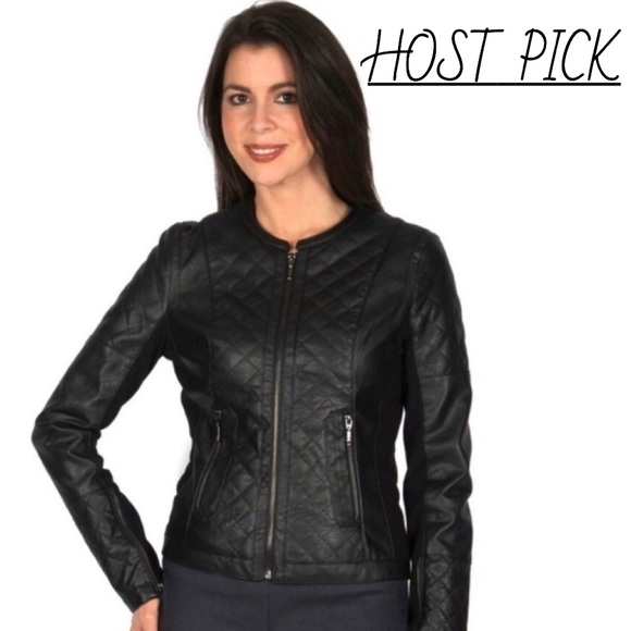 Jackets & Blazers - FAUX LEATHER MOTO JACKET